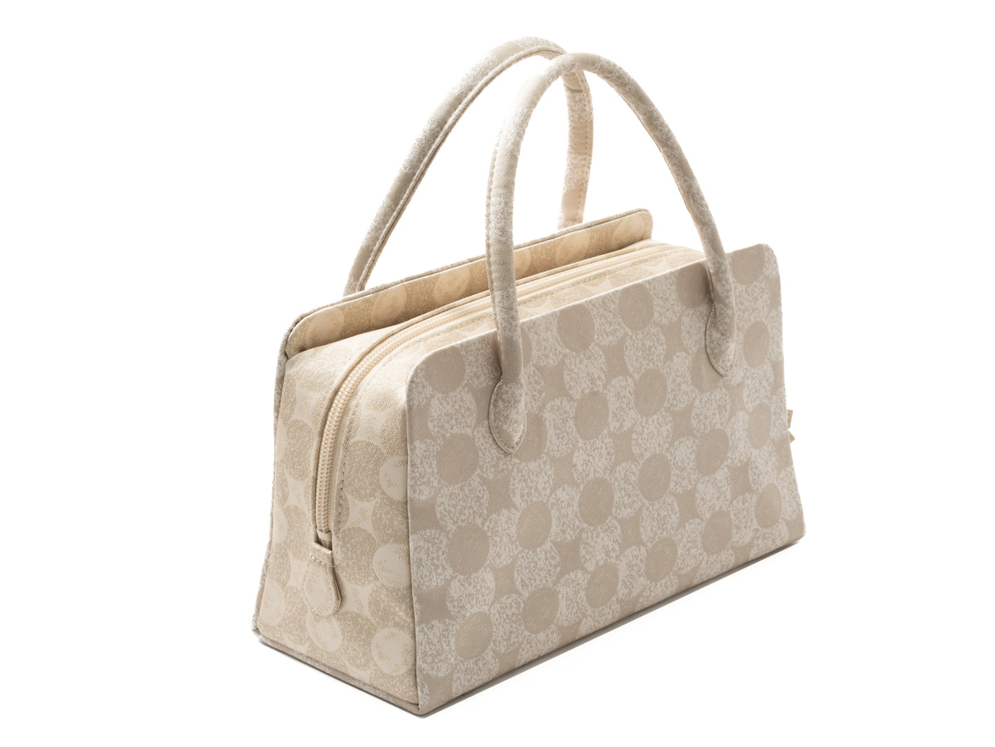 【南蛮七宝の天マチバッグ】紹巴織(黄ベージュ)全面帯地仕様