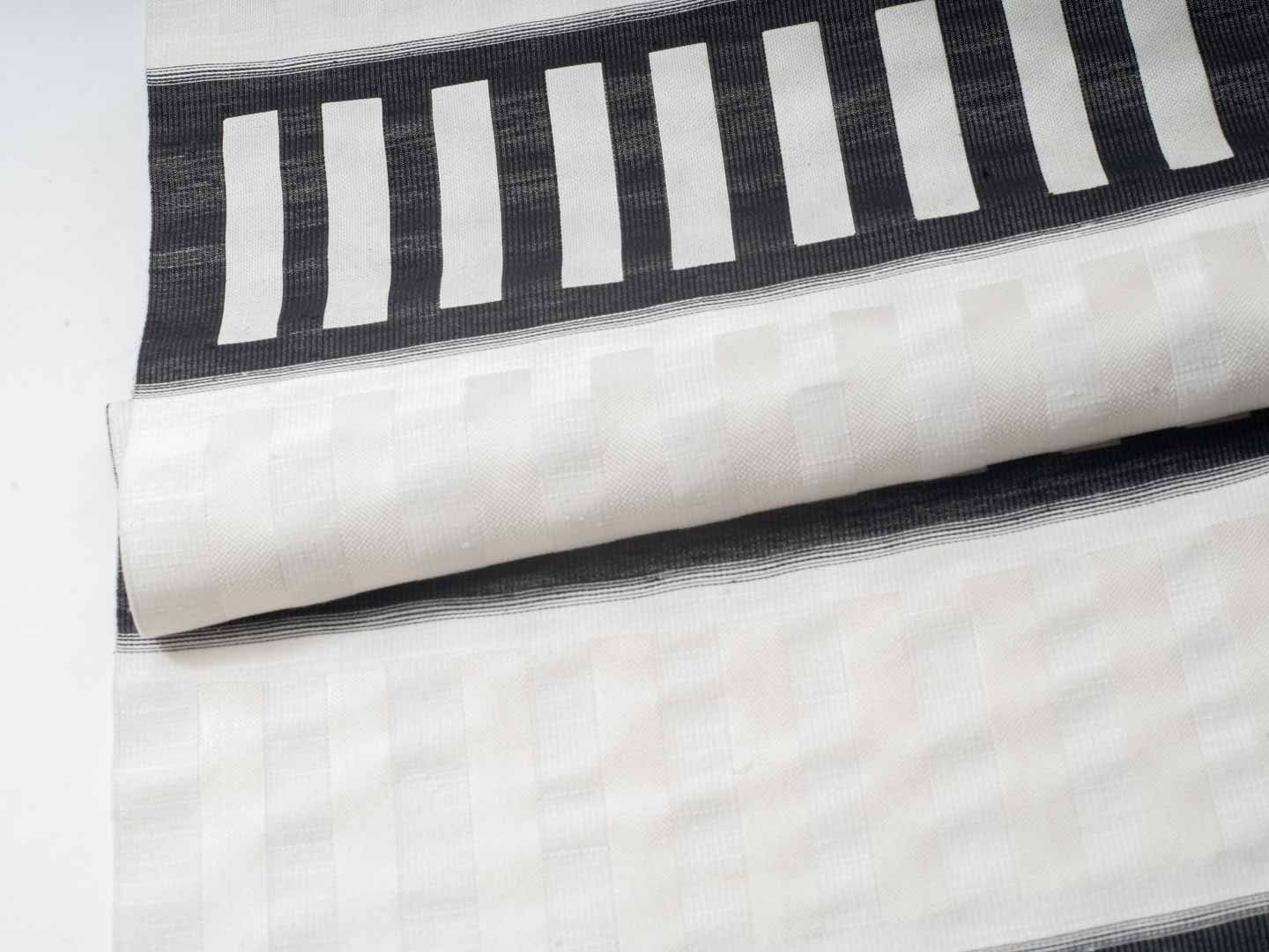 【作楽の九寸名古屋帯】モノリスストライプ｜彩綾佐賀錦