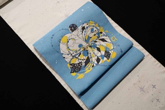 【CandyCircusの名古屋帯】作品名:水花（suika）｜紹巴織