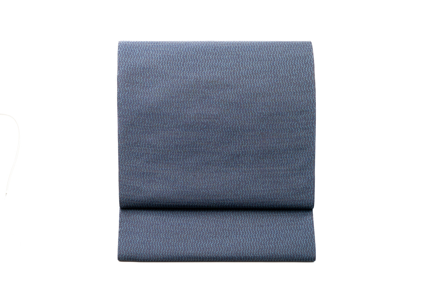 名古屋帯 縮緬縞 オールシーズン 青系 カジュアル