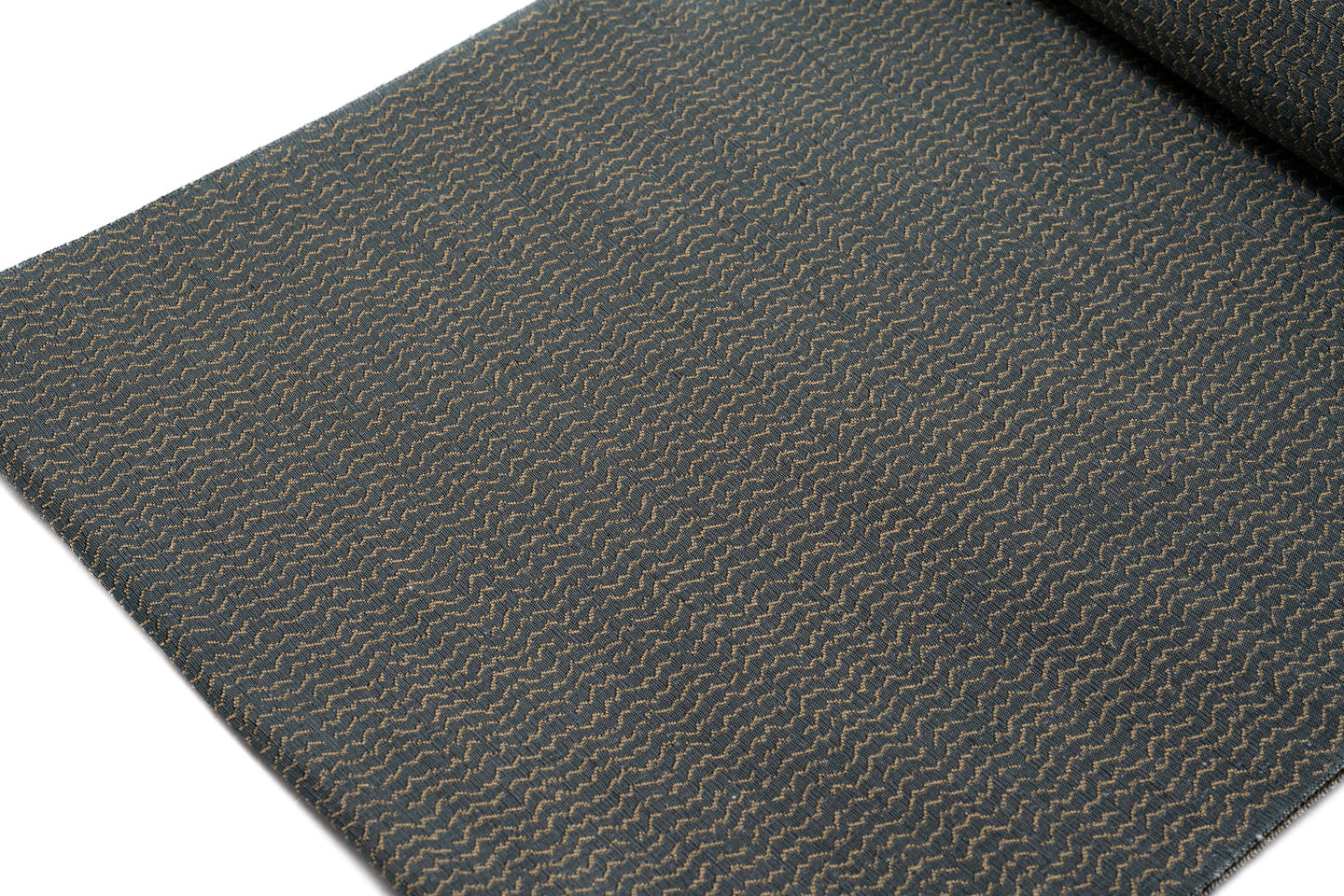 名古屋帯 縮緬縞 オールシーズン 緑系 カジュアル 京都西陣 となみ帯