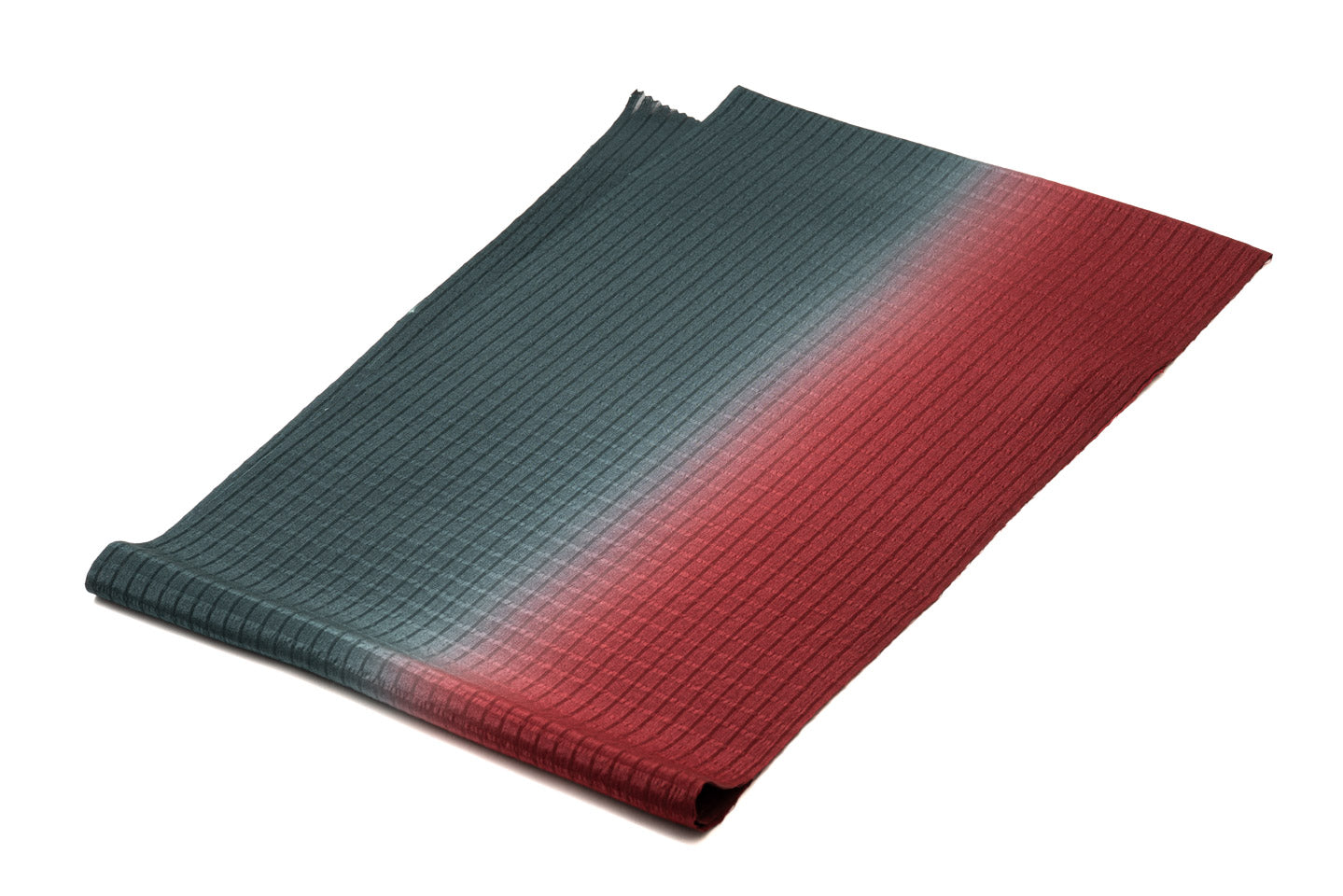 オールシーズン対応 たて二色ぼかし帯揚げ 赤緑系