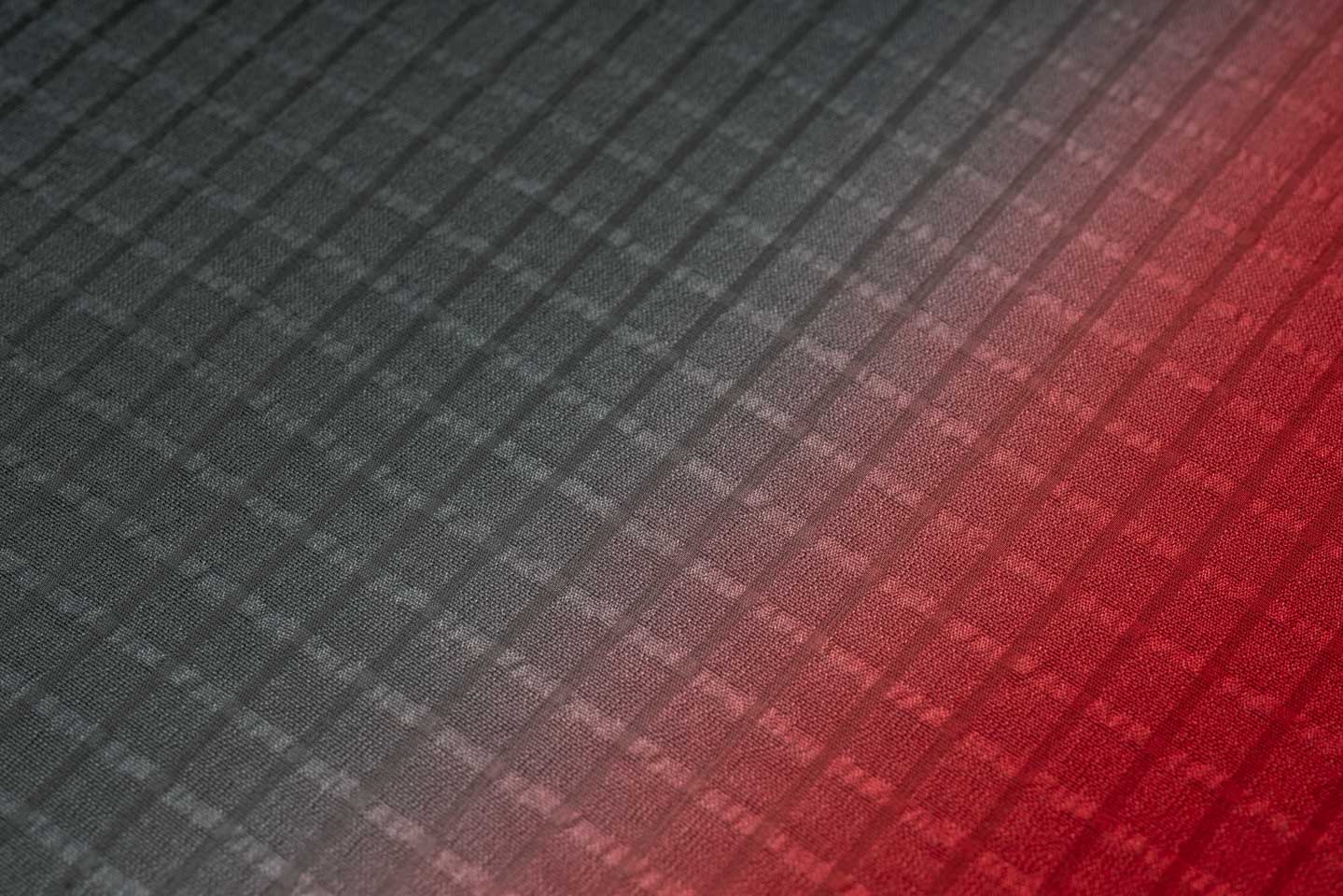 オールシーズン対応 たて二色ぼかし帯揚げ 赤緑系 生地詳細