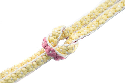 Online限定【仙福屋の小桜組帯締め】薄紅梅色×檸檬色