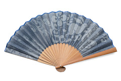 【総紗縫の扇子】雲花兎柄