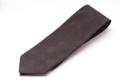 西陣織のネクタイ(御召紬)/南蛮七宝文様【茶×黒】