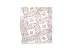 作楽の九寸名古屋帯【紹巴織/変わり七宝つなぎ】