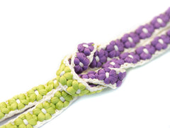 Online限定【仙福屋の小桜組帯締め】若菜色×紫色